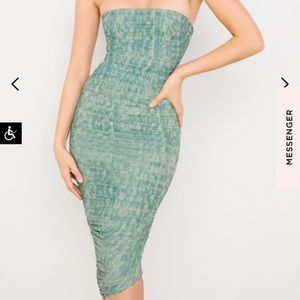 HOUSE OF CB SASHA IVY STRAPLESS RUCHED MINI DRESS